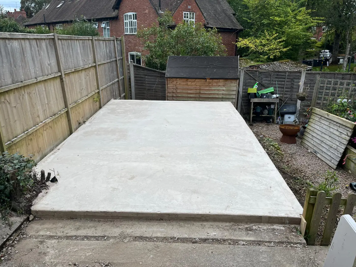Finished shed base, floated smooth