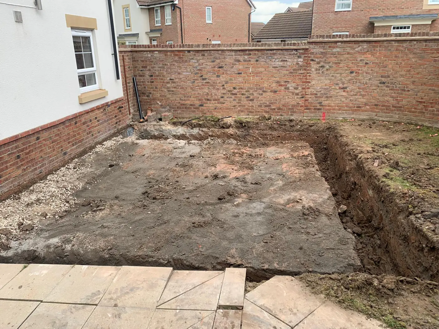 Foundation trench excavated and squared off